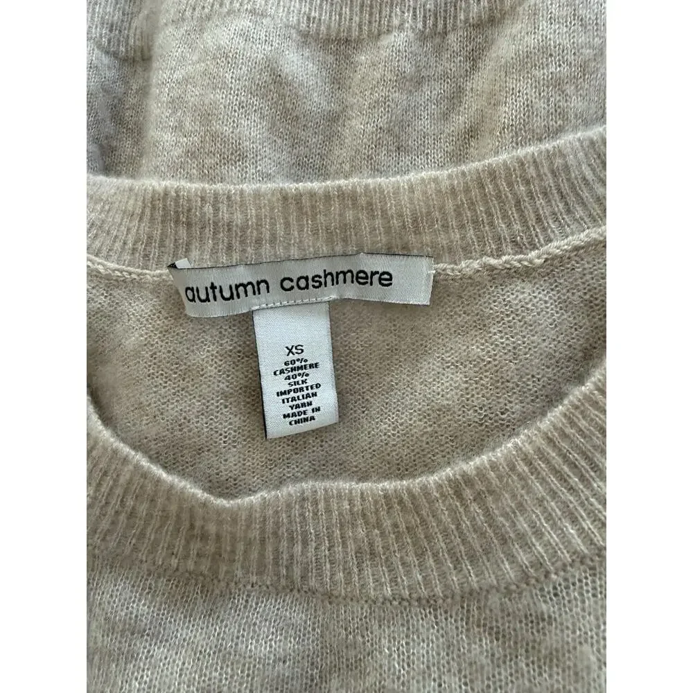 Autumn Cashmere Puff 3/4 Sleeve Crew Sweater Size XS